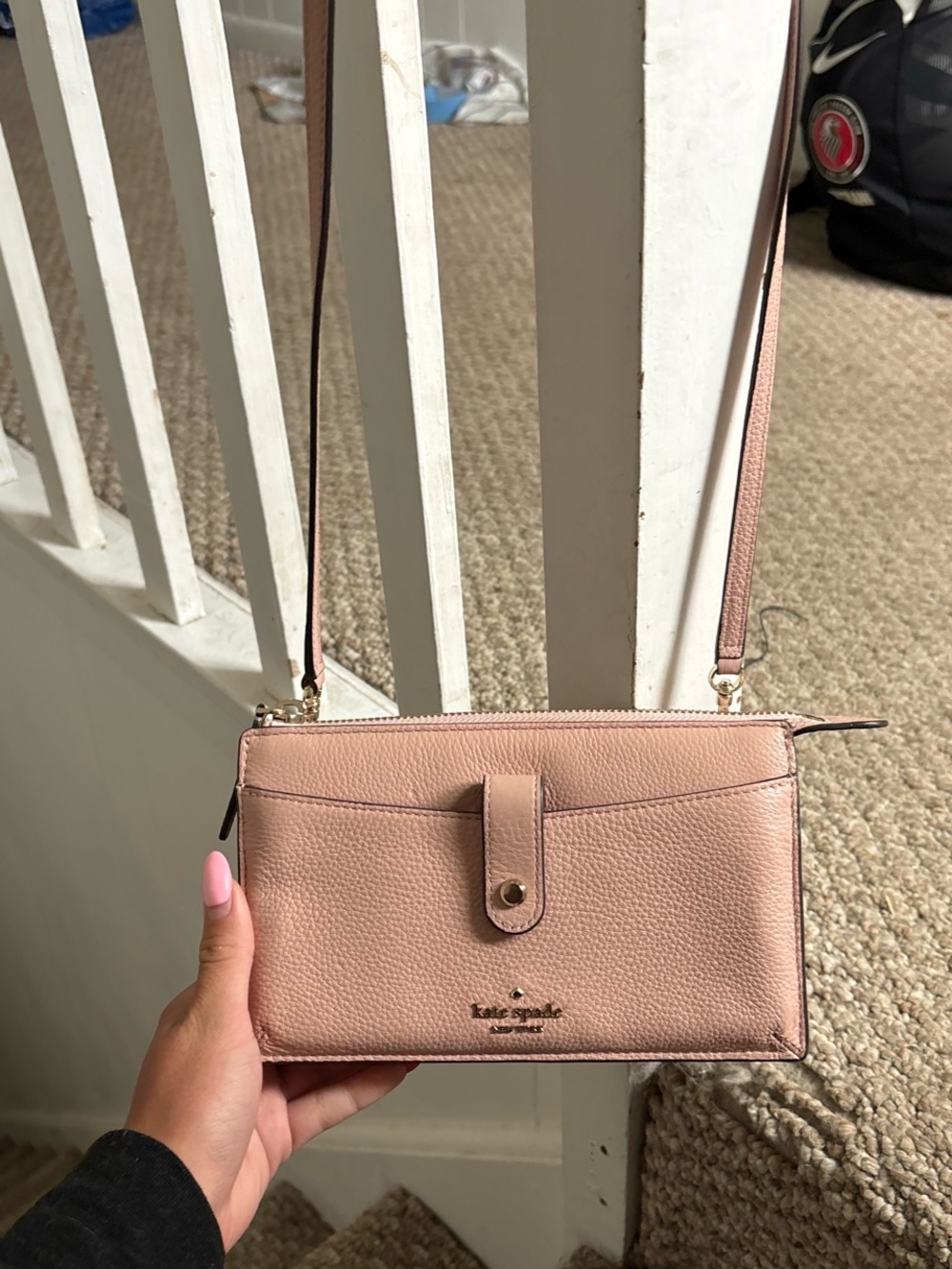 kate spade Blush Pink Pebbled Leather Crossbody Bag